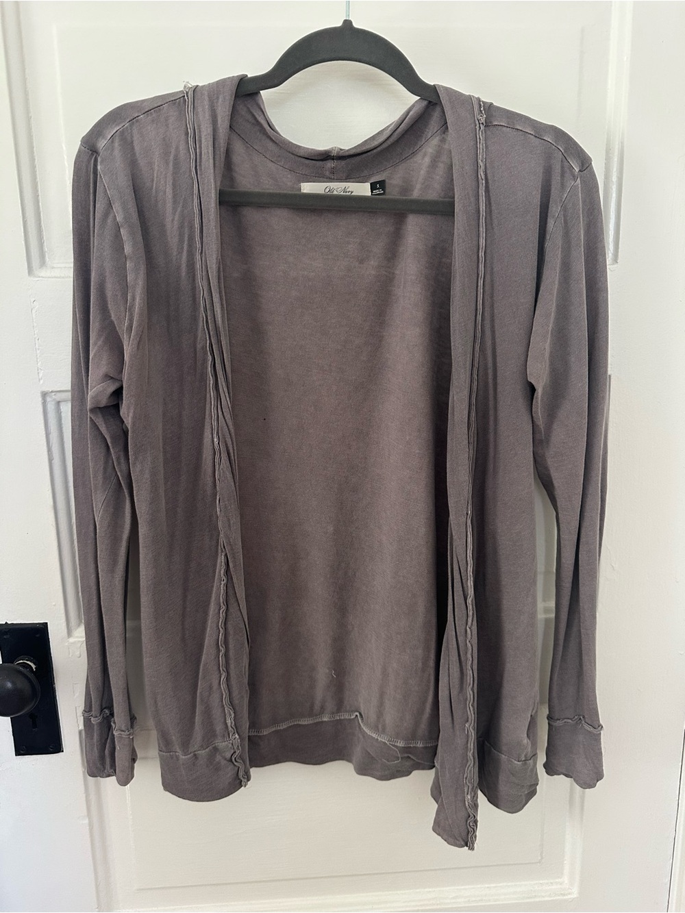 Vintage Old Navy Women's Open-Front Grey Cardigan
